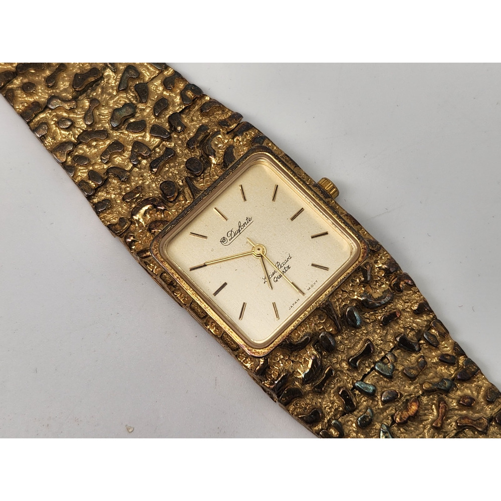 Dufonte Lucien Piccard Watch Womens Nugget Watch Gold Tone 26mm Case Classic